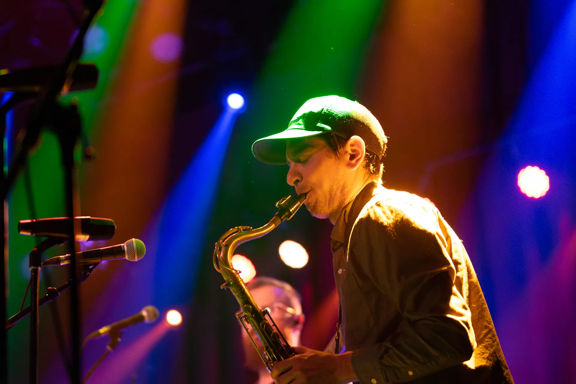 Alex Cazet on tenor saxophone